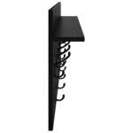 vidaXL Porte-manteau mural avec étagère Chêne noir Bois d'ingénierie