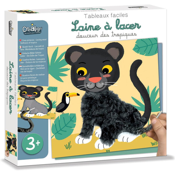 Jeu créatif - Cartes à décorer avec de la laine - 5 modèles animaux - Dès 3 ans - Activité manuelle