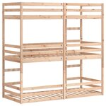 vidaXL Lit superposé triple sans matelas 75x190 cm bois de pin massif