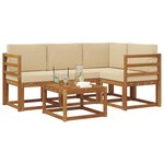 vidaXL Ensemble de canapés d'extérieur 5 Pièces Naturel et Beige