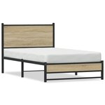 vidaXL Cadre de lit en métal sans matelas chêne sonoma 100x200 cm