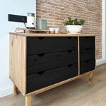 vidaXL Armoire à tiroirs avec tiroir OTTA Noir 111 x 43 x 73 5 cm