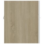 vidaXL Armoire d'évier Blanc et chêne sonoma Bois d’ingénierie