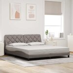 vidaXL Cadre de lit avec LED sans matelas taupe 200x200 cm tissu