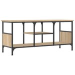 vidaXL Meuble TV chêne sonoma 100x35x45 cm bois d'ingénierie et fer