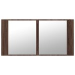 vidaXL Armoire à miroir à LED de bain chêne marron 90x12x45 cm