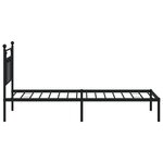 vidaXL Cadre de lit métal sans matelas avec tête de lit noir 80x200 cm