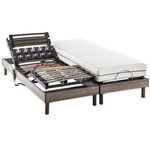 Ensemble matelas + sommier relaxation électrique - 2 x 80 x 200 cm - Matelas ressorts ensachés