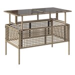 vidaXL Salon de jardin avec coussins 4 Pièces beige résine tressée verre