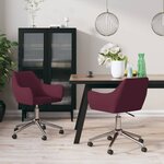 vidaXL Chaises à manger pivotantes lot de 2 violet tissu