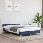 vidaXL Cadre de lit sans matelas bleu 120x190 cm tissu