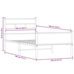 vidaXL Cadre de lit sans matelas chêne fumé 100x190 cm bois ingénierie