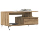 vidaXL Table basse chêne artisanal 90x49x45 cm bois d'ingénierie