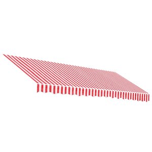 vidaXL Tissu de remplacement pour auvent rayures rouges et blanches