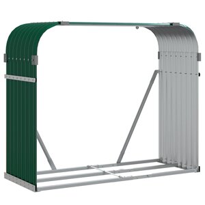 vidaXL Porte-bûches vert 120x45x100 cm acier galvanisé