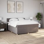 vidaXL Sommier à lattes de lit avec matelas Taupe 200x200 cm Tissu