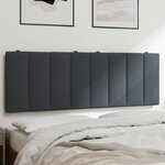 vidaXL Coussin de tête de lit Hanko gris foncé 137 cm velours