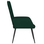 vidaXL Chaise de relaxation Vert foncé Velours