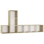 vidaXL Ensemble de meubles TV 3 Pièces Blanc chêne sonoma Bois ingénierie