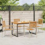 vidaXL Ensemble de salle à manger pour jardin 5 Pièces Beige