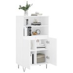 vidaXL Buffet haut Blanc 60x36x110 cm Bois d'ingénierie