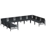 vidaXL Ensemble de canapé de jardin Anthracite Acier