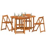 vidaXL Table de Jardin 5 Pièces Marron Bois d'Acacia Massif