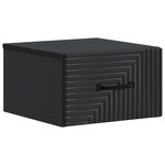 vidaXL Cabinet de chevet mural avec tiroir Noir 34 5 x 33 x 20 cm