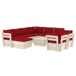 vidaXL Salon de jardin palette 10 Pièces avec coussins Épicéa imprégné