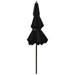 vidaXL Parasol de jardin à 3 niveaux avec mât en aluminium noir 2 5 m
