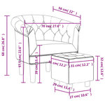 vidaXL Fauteuil avec repose-pied argenté similicuir