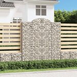vidaXL Paniers à gabions arqués 15 Pièces 200x30x220/240 cm fer galvanisé