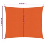 vidaXL Voile d'ombrage 160 g/m² carré orange 4x4 m PEHD