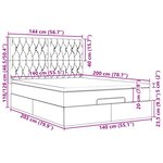 VidaXL Cadre de lit ottoman avec matelas bleu 140x200 cm tissu