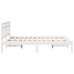 vidaXL Cadre de lit Blanc 135 x 190 cm Pin massif