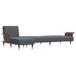 vidaXL Canapé-lit en forme de L gris 279x140x70 cm velours