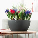 LECHUZA Jardinière CUBETO Stone 40 ALL-IN-ONE noir graphite 13842