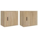 vidaXL Tables de chevet murales 2 Pièces Chêne sonoma 50x30x47 cm