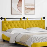 vidaXL Tête de lit suspendue Jaune Velours