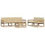 vidaXL Ensemble de canapés d'extérieur 6 pc Blanc et Beige
