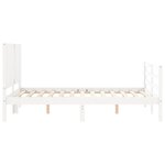 vidaXL Cadre de lit avec tête de lit blanc 140x190 cm bois massif