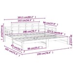 vidaXL Lit coulissant Gris Bois de pin solide 2x(90x200) cm