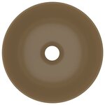 vidaXL Lavabo de salle de bain Céramique Crème mat Rond