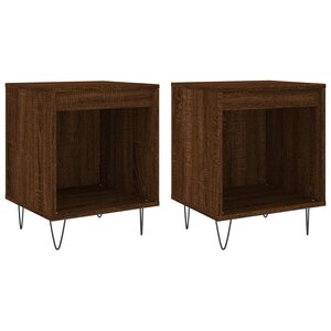 vidaXL Tables de chevet 2 Pièces chêne marron 40x35x50 cm bois ingénierie