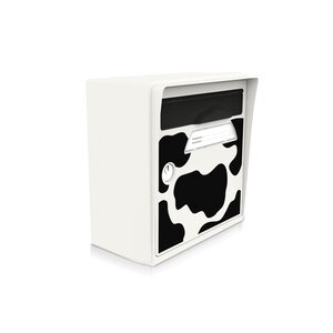 Boîte aux lettres compacte blanche – "Vachement belle" – fabriquée en France – en résine – ne rouille pas – porte interchangeable