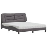 vidaXL Lit avec matelas Hvar gris 160x200 cm similicuir