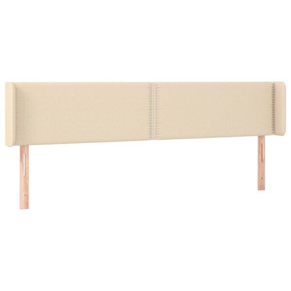 vidaXL Tête de lit avec oreilles Crème 203x16x78/88 cm Tissu