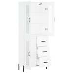 vidaXL Buffet haut Blanc 69 5x34x180 cm Bois d'ingénierie