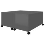 vidaXL Table basse Gris brillant 75x75x38 cm Aggloméré