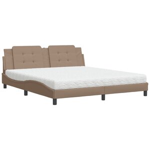 vidaXL Lit avec matelas Zadar cappuccino 180x200 cm similicuir